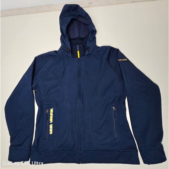 Columbia Blue Hooded Jacket Embroidered West Virginia Mountaineers Women's XL - Picture 4 of 10